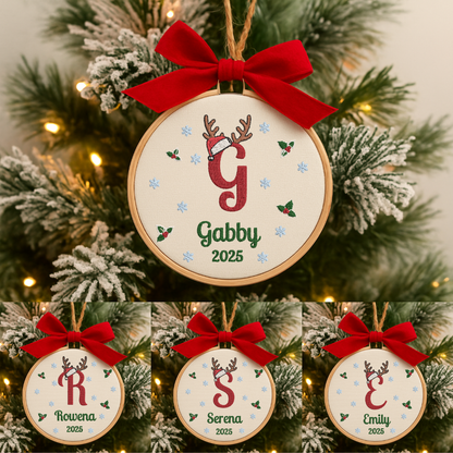 Chrristmas Personalized Name Embroidery Ornament Christmas Tree Decoration