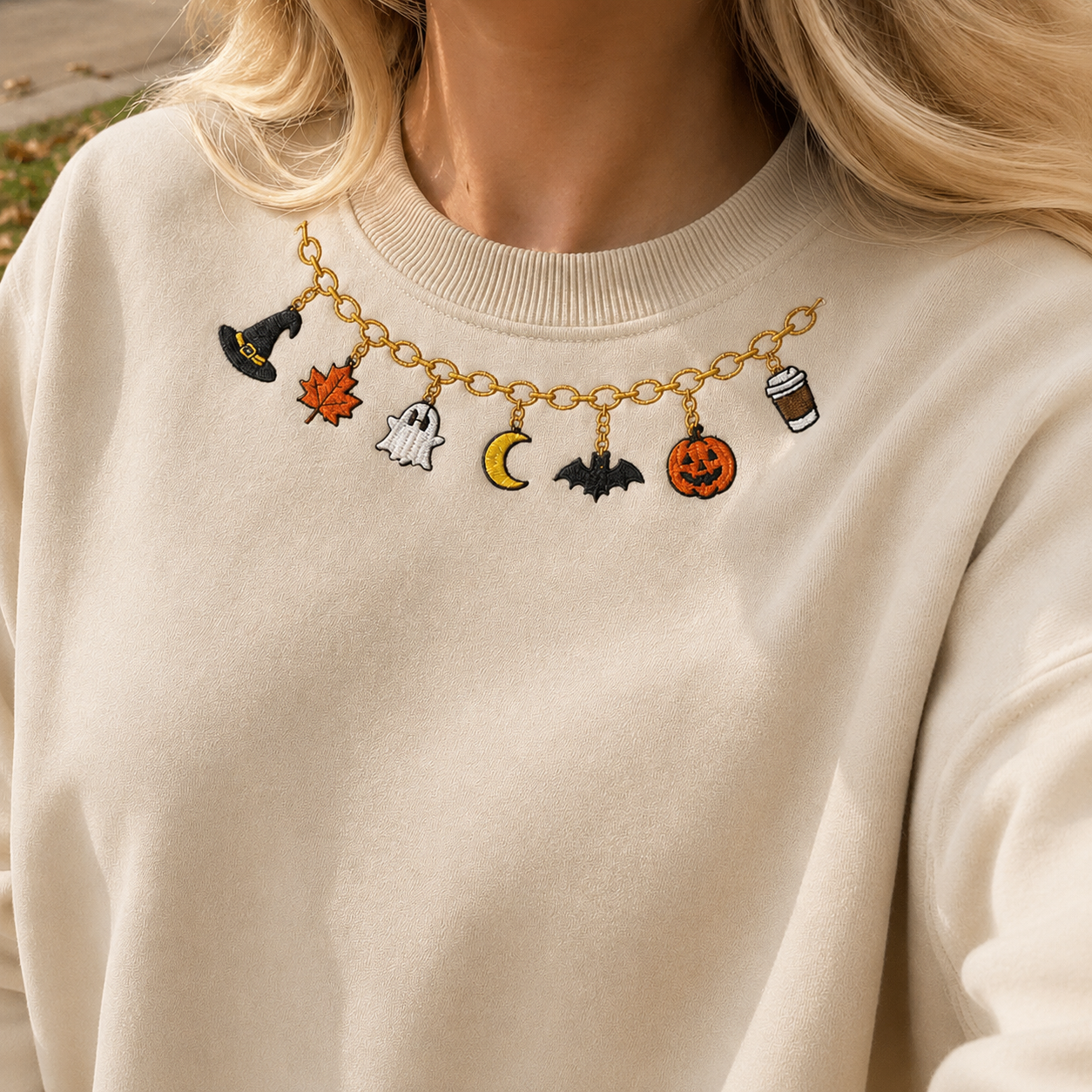 Embroidered Halloween Spooky Season Sweatshirt