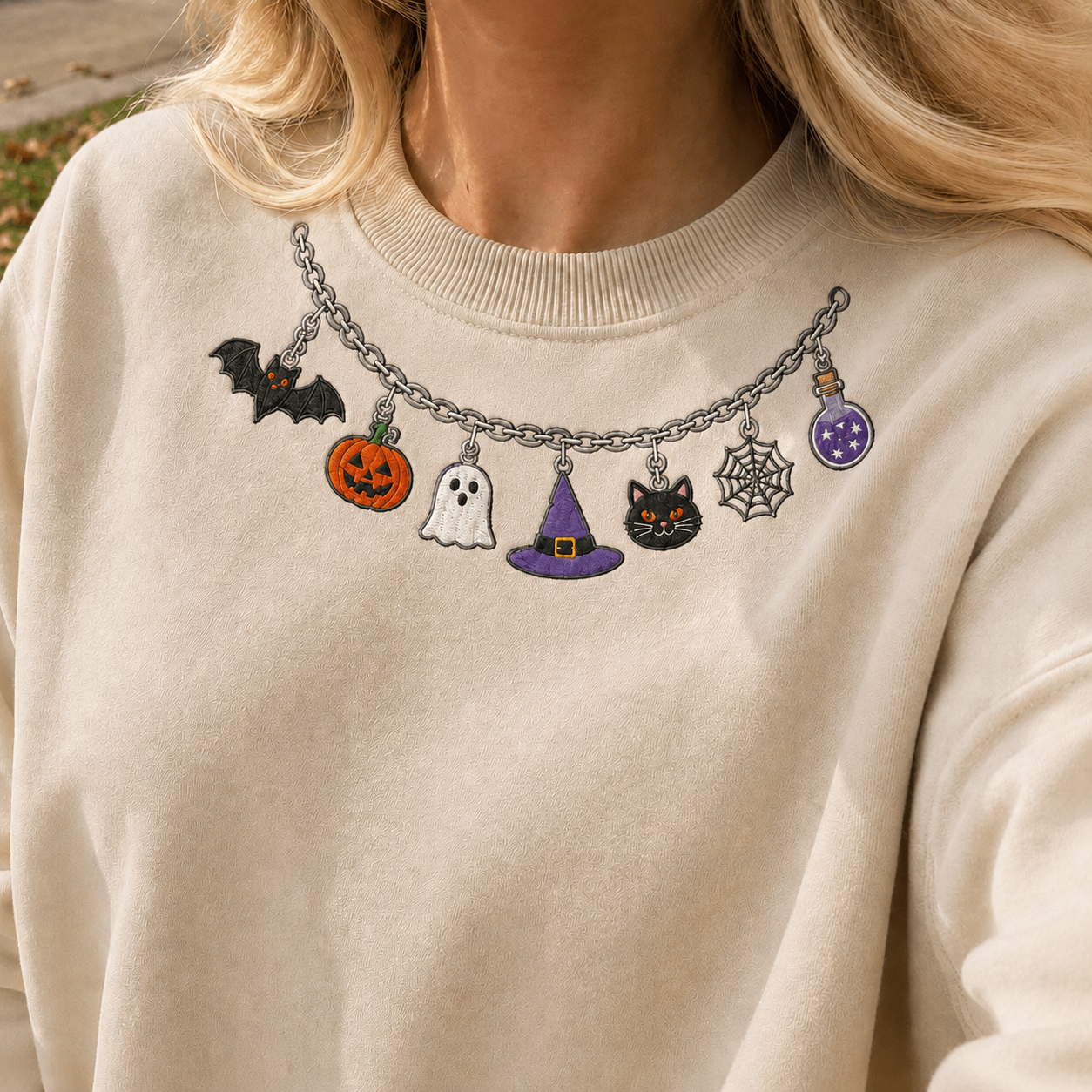 Embroidered Halloween Spooky Season Sweatshirt
