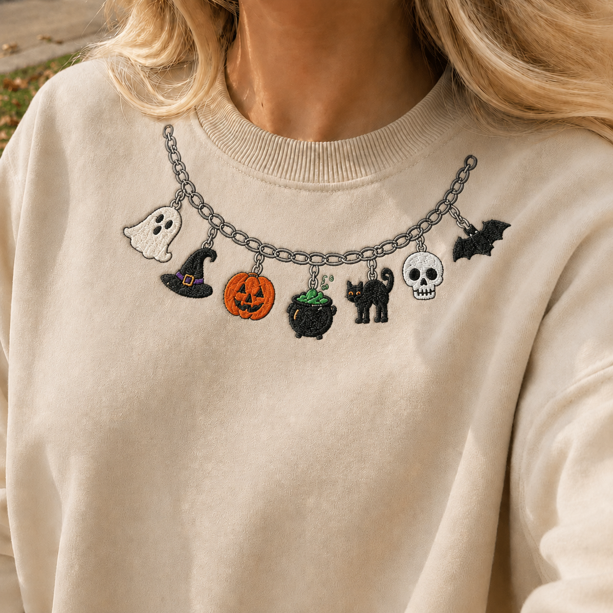 Embroidered Halloween Spooky Season Sweatshirt