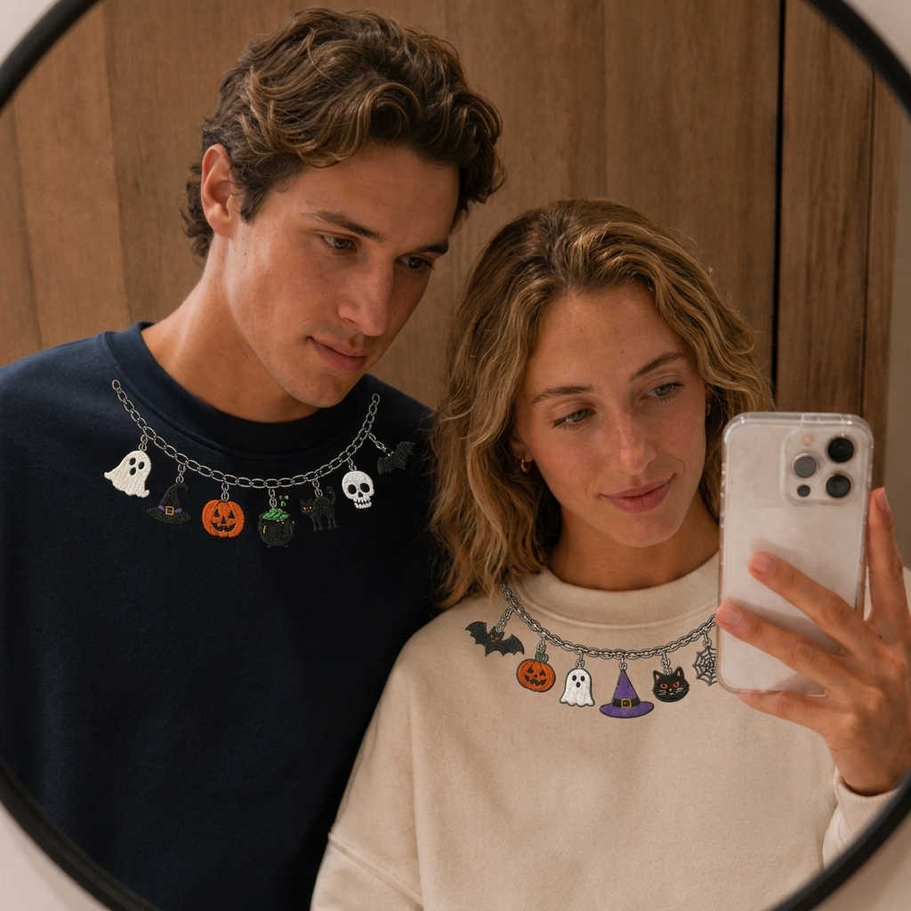 Embroidered Halloween Spooky Season Sweatshirt