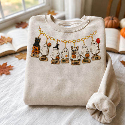 Embroidered Halloween Family Members Spooky Season Sweatshirt