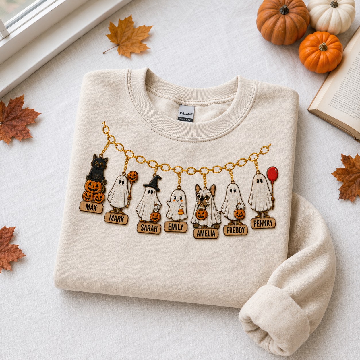 Embroidered Halloween Family Members Spooky Season Sweatshirt