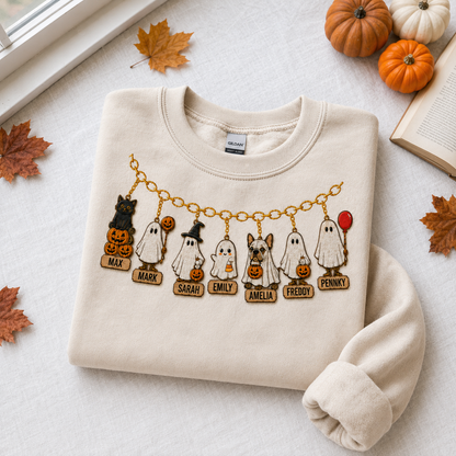 Embroidered Halloween Family Members Spooky Season Sweatshirt