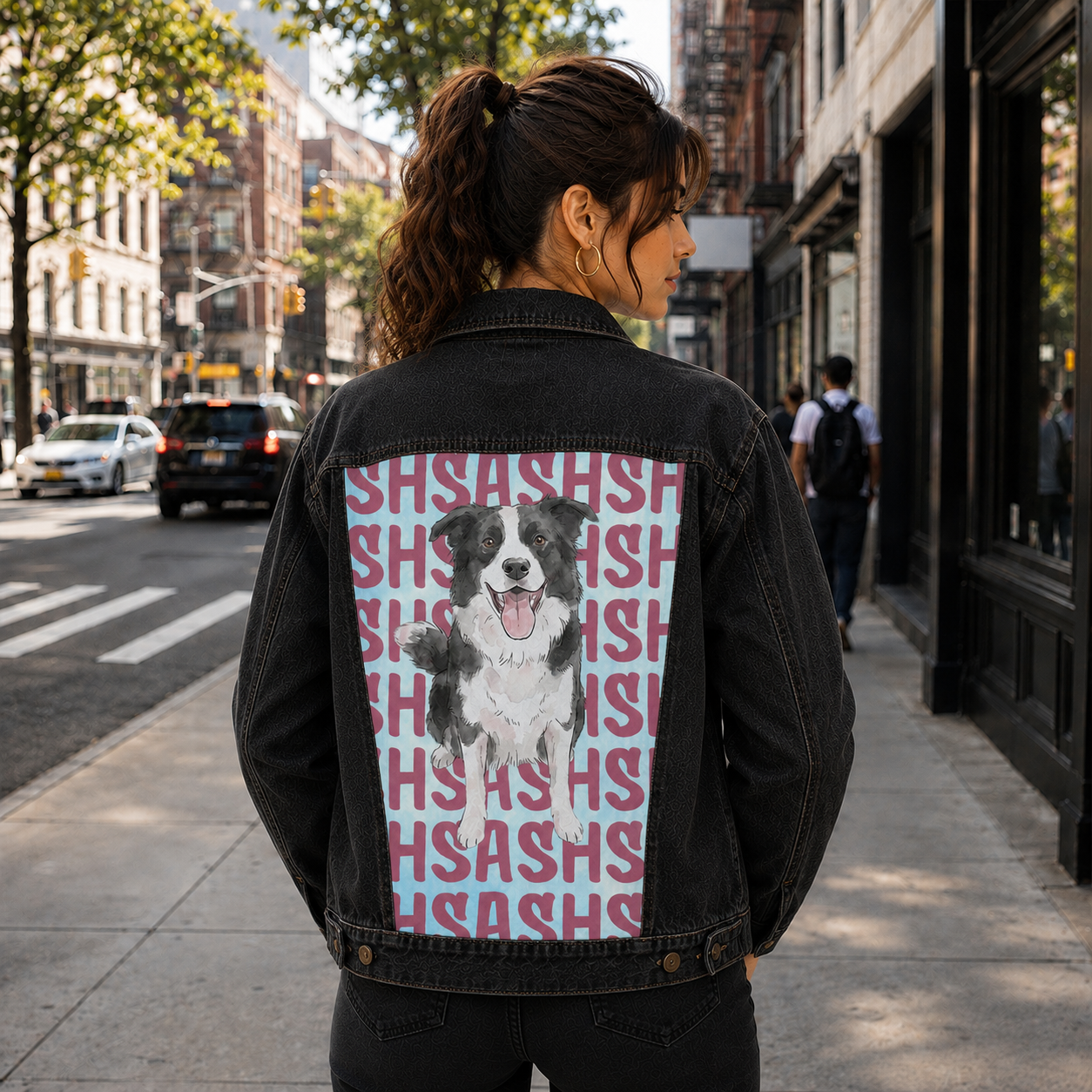 Custom Pet's Photo & Name Printed Denim Jacket