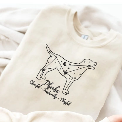 Personalized Embroidered Pet Dog Stars Hoodie Sweatshirt T-Shirt