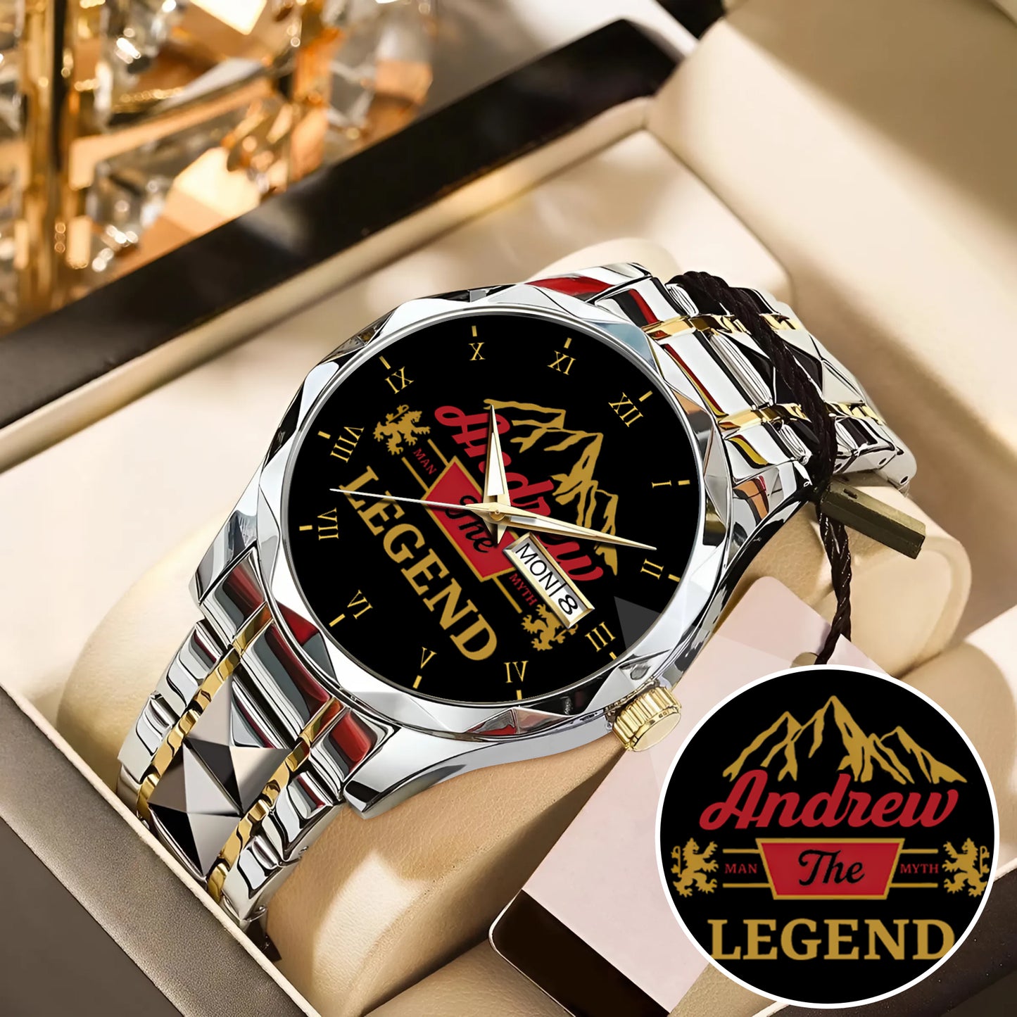 Father's Day Gift For Dad Custom Name The Man The Myth The Legend Limited Edition Watch