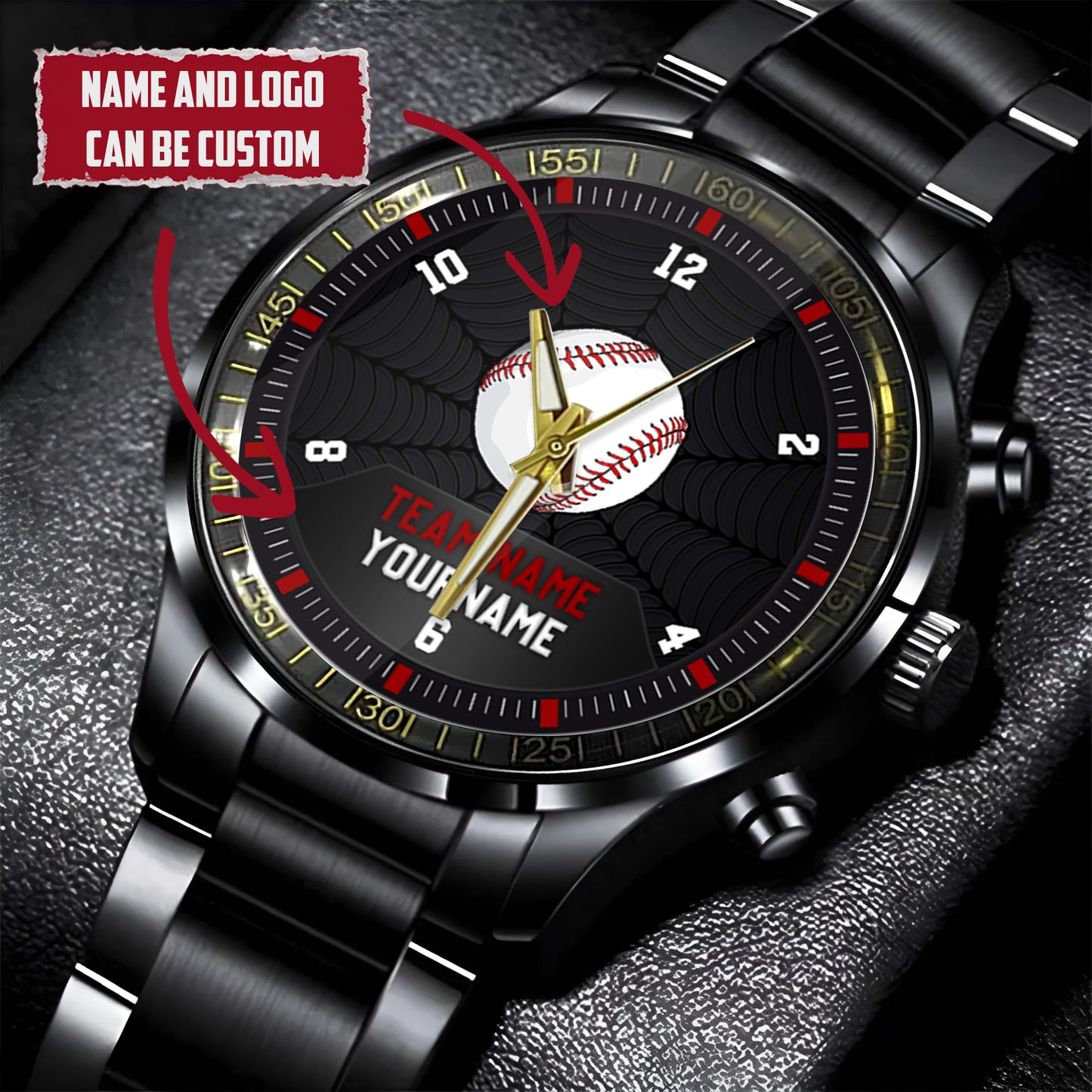 Baseball Personalized Team Name, Name & Number Quartz Watch