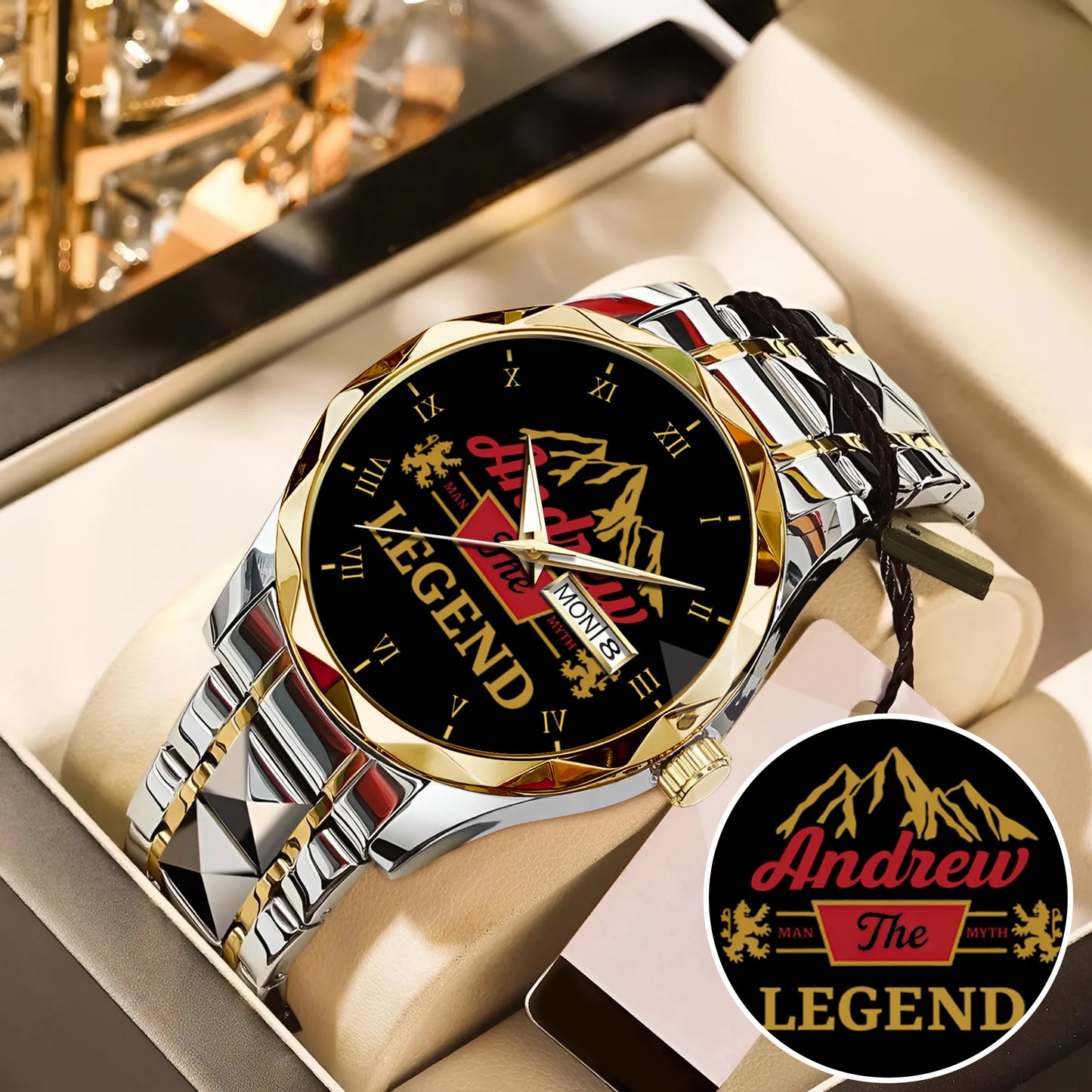 Father's Day Gift For Dad Custom Name The Man The Myth The Legend Limited Edition Watch