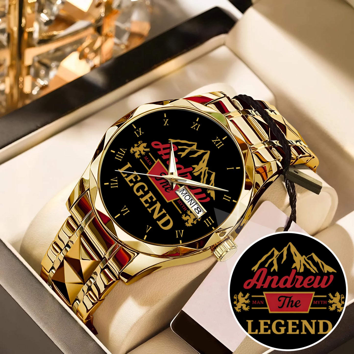 Father's Day Gift For Dad Custom Name The Man The Myth The Legend Limited Edition Watch