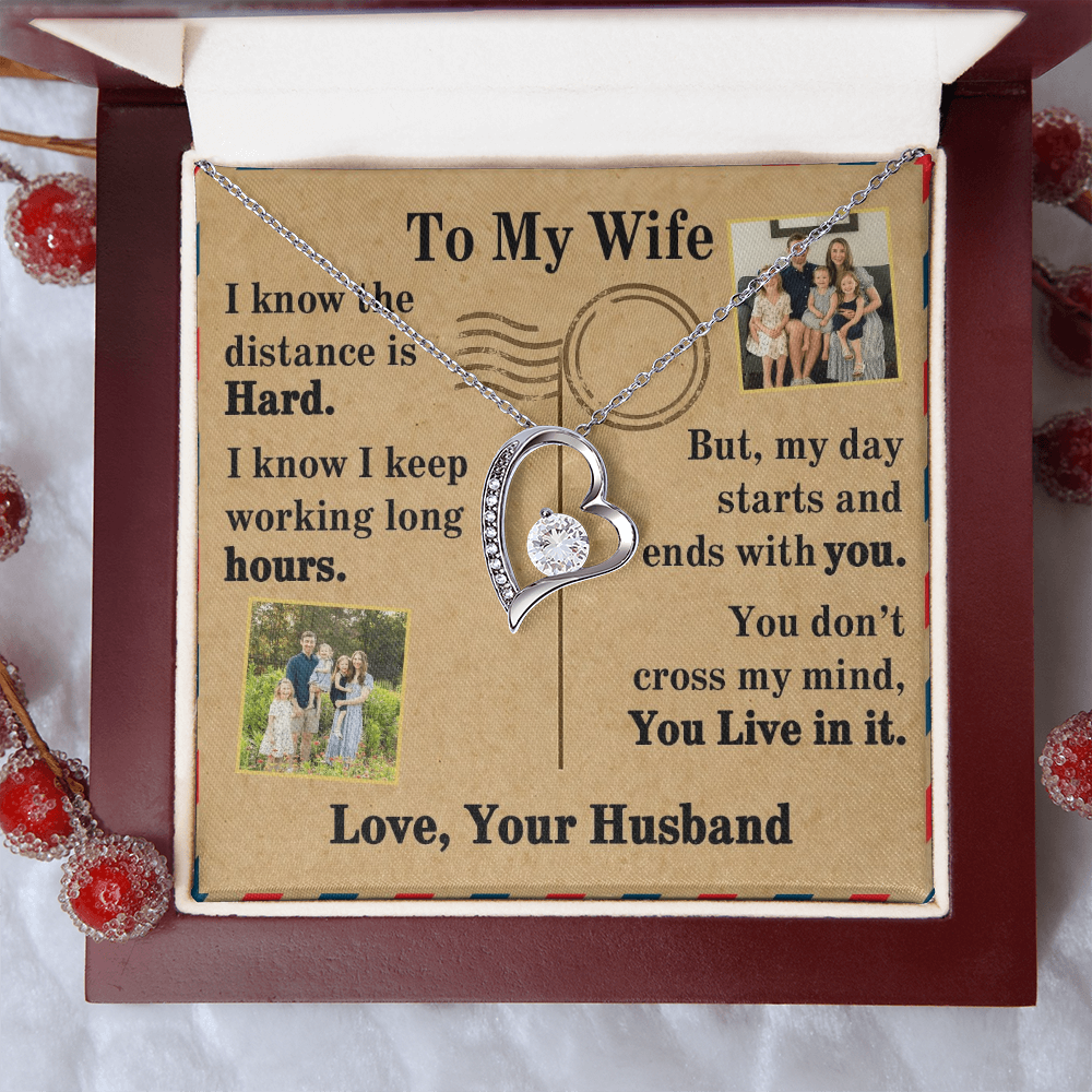 To My Wife Forever Love Necklace With 2 Photos