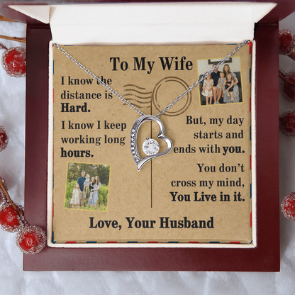 To My Wife Forever Love Necklace With 2 Photos