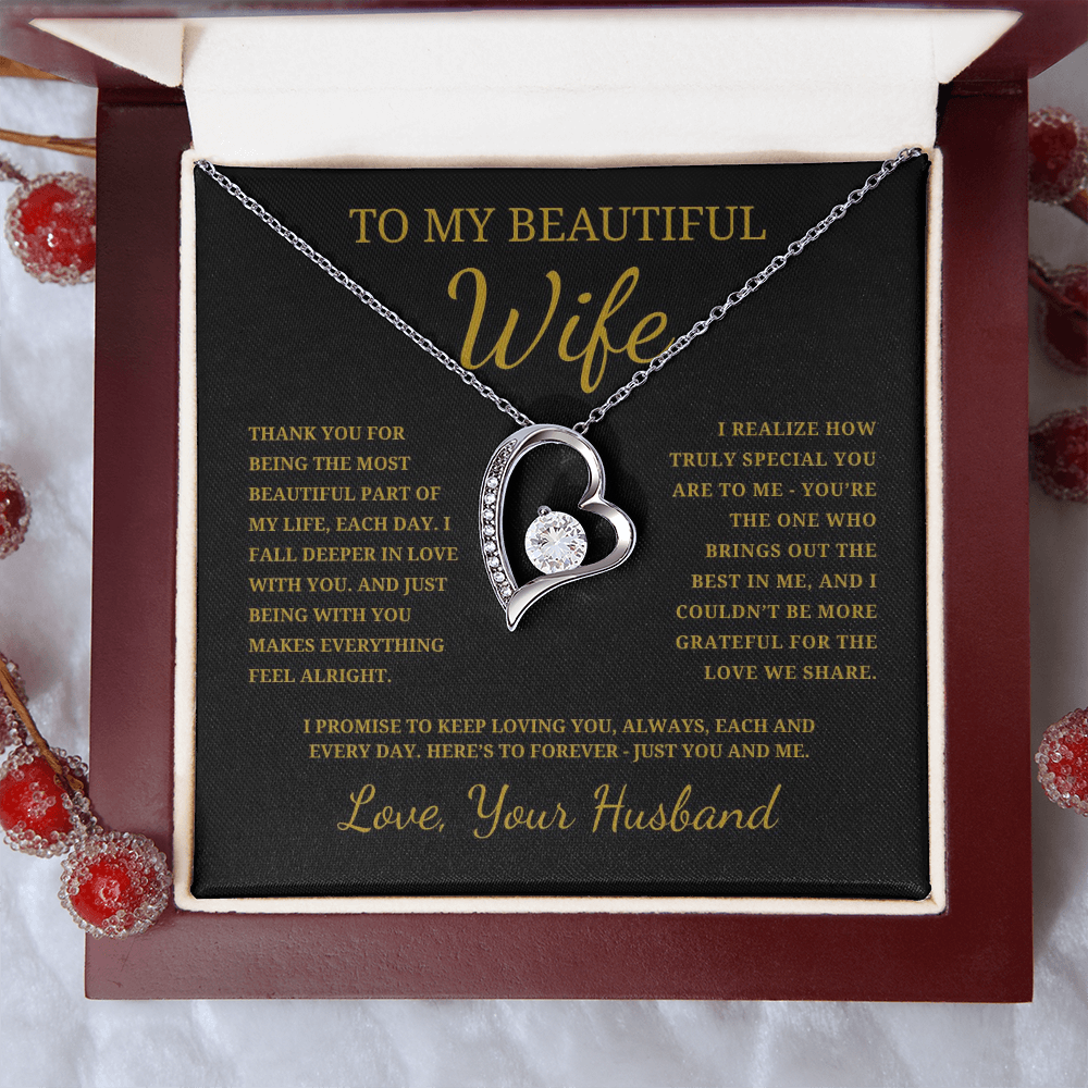 To My Beautiful Wife  Forever Love Necklace