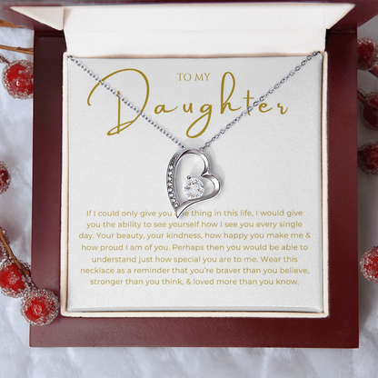 To My Daughter Interlocking Hearts Necklace