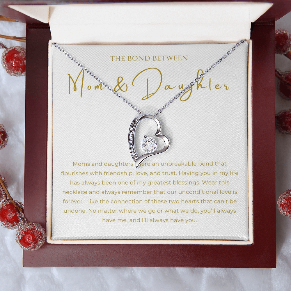 Mom & Daughter Interlocking Hearts Necklace