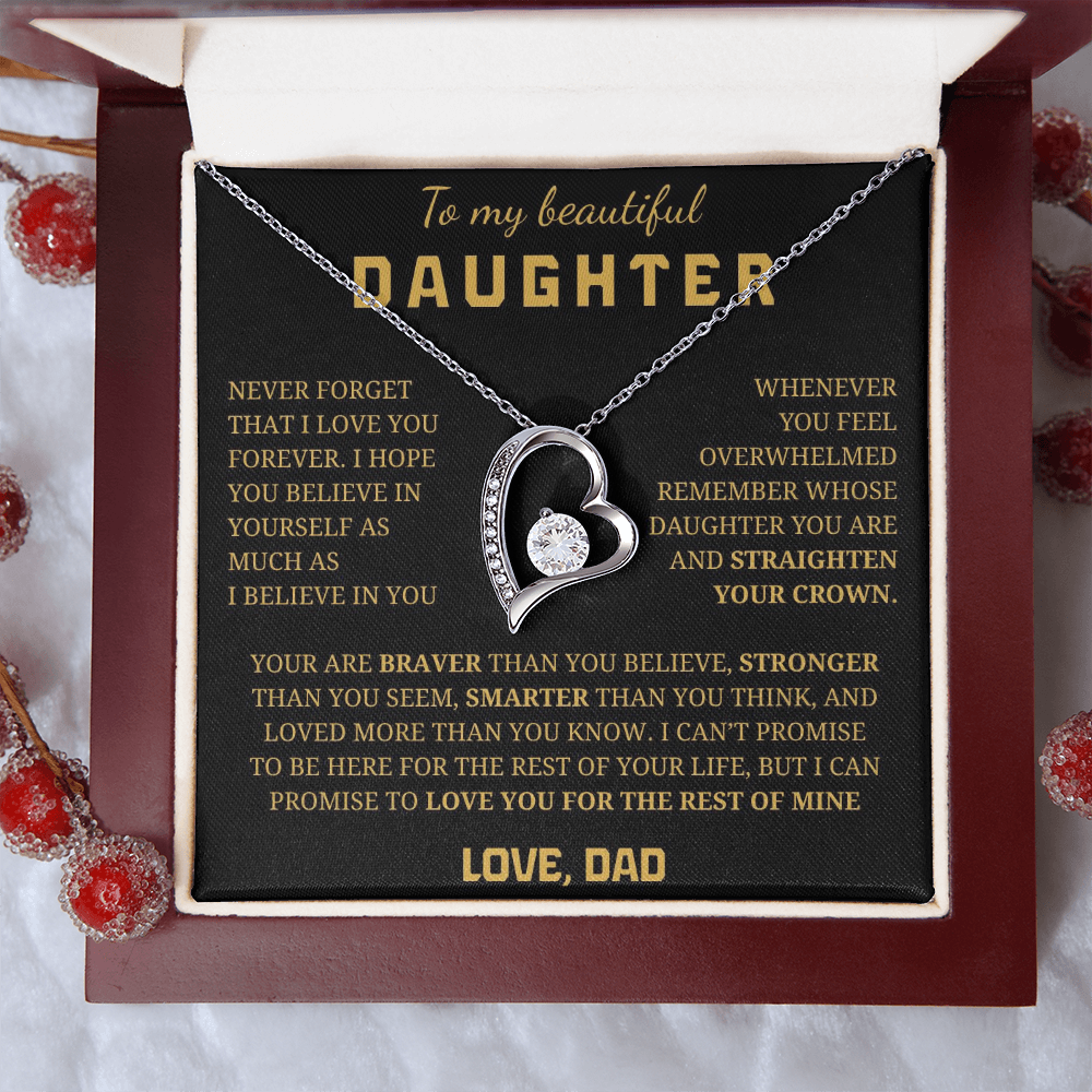 To My Beautiful Daughter  Forever Love Necklace