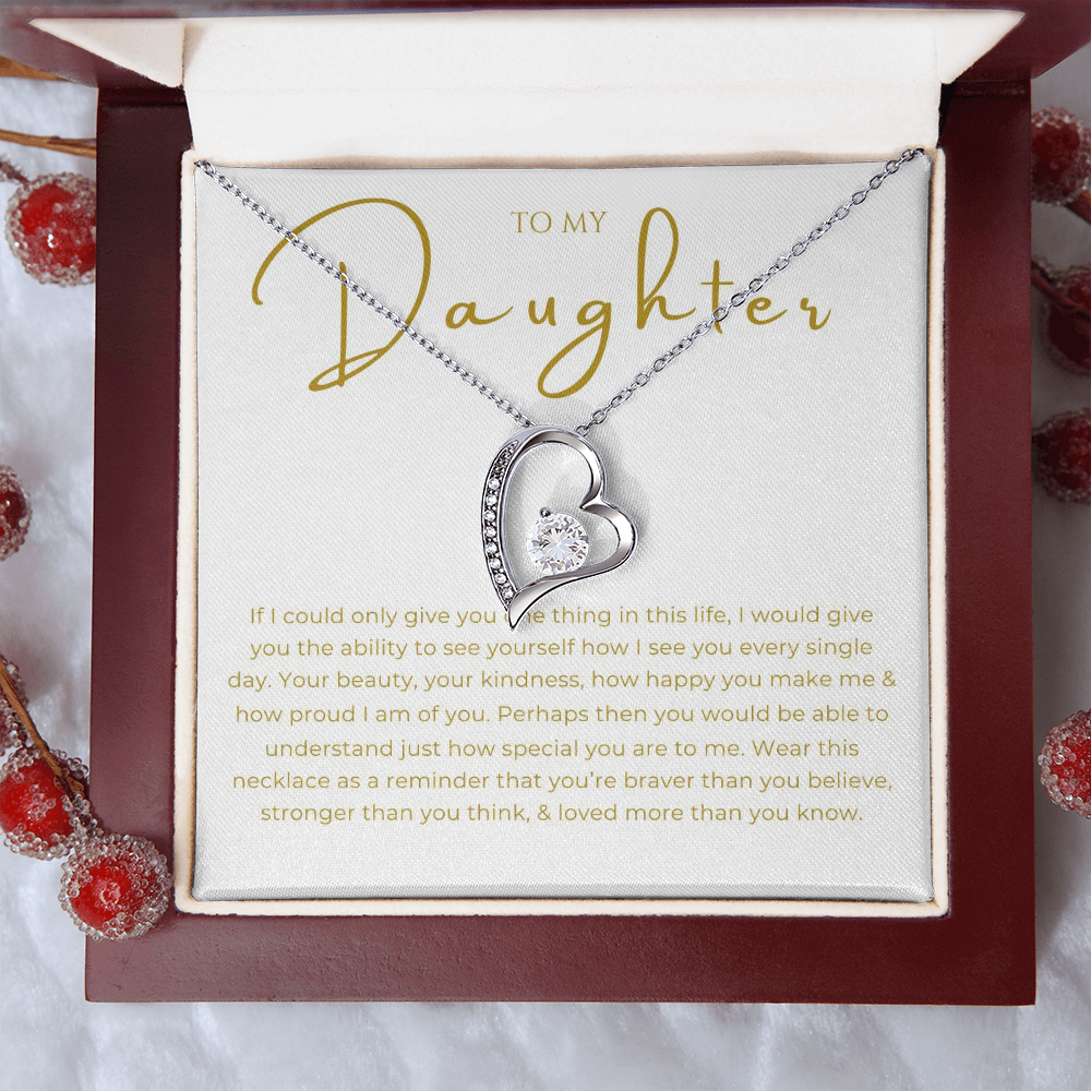 To My Daughter Interlocking Hearts Necklace