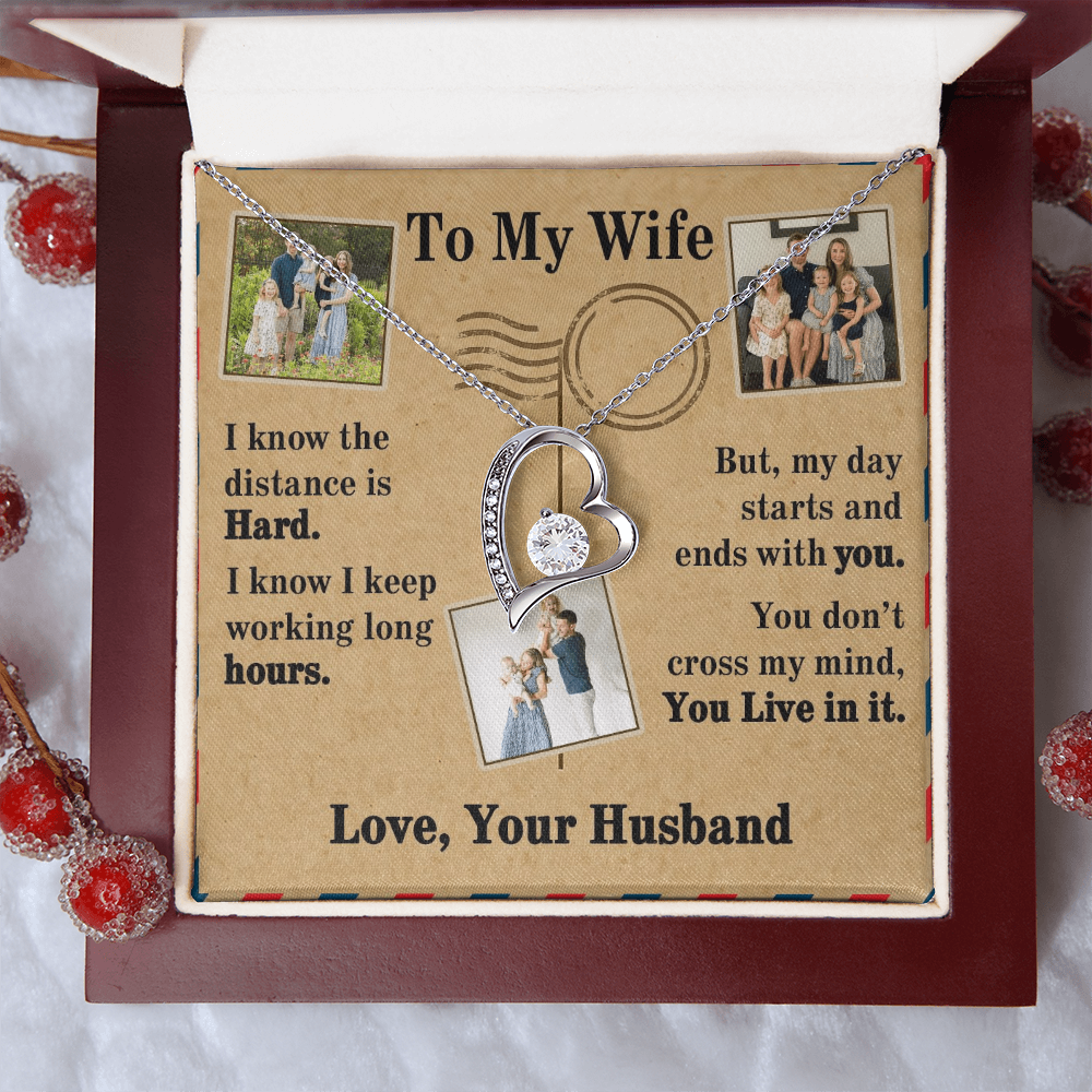 To My Wife Forever Love Necklace With 3 Photos