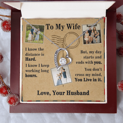 To My Wife Forever Love Necklace With 3 Photos