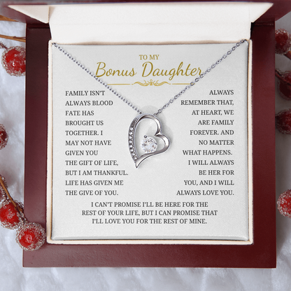 To My Bonus Daughter  Forever Love Necklace