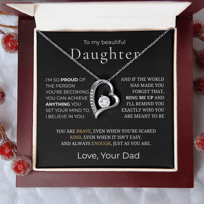 To My Daughter  Forever Love Necklace
