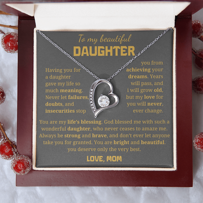 To My Beautiful Daughter  Forever Love Necklace