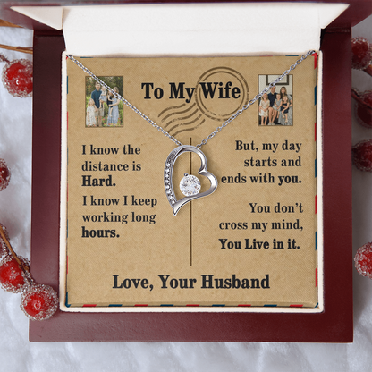 To My Wife Forever Love Necklace With 2 Photos