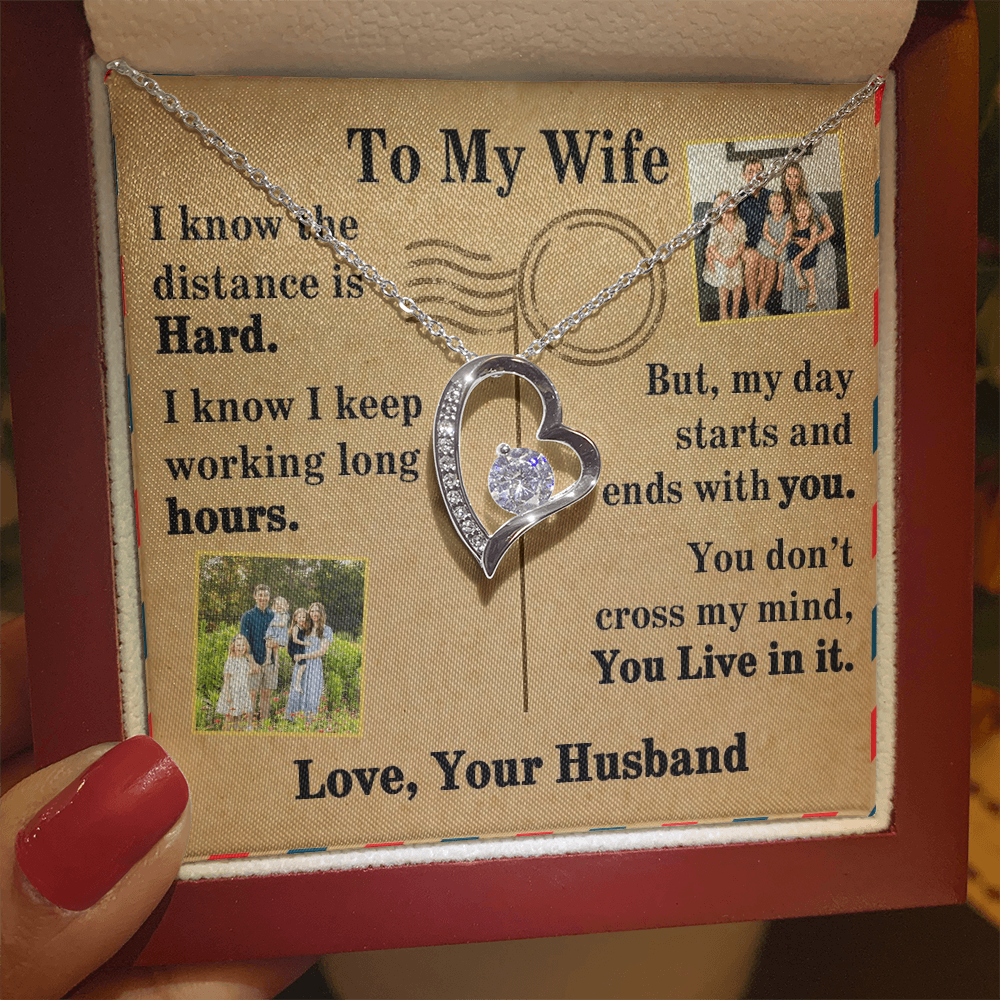 To My Wife Forever Love Necklace With 2 Photos