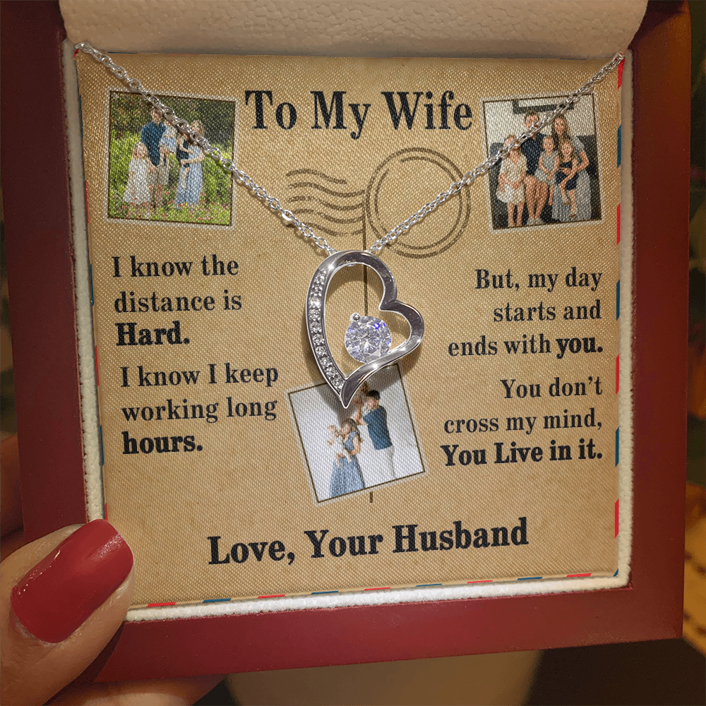 To My Wife Forever Love Necklace With 3 Photos