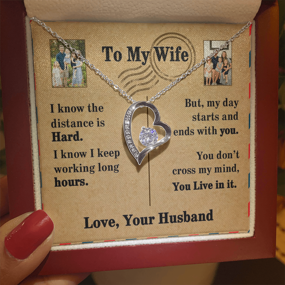 To My Wife Forever Love Necklace With 2 Photos