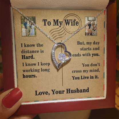 To My Wife Forever Love Necklace With 2 Photos