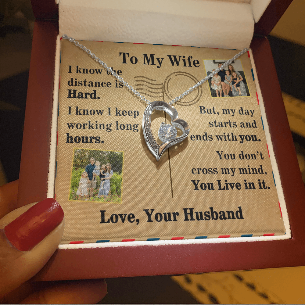 To My Wife Forever Love Necklace With 2 Photos