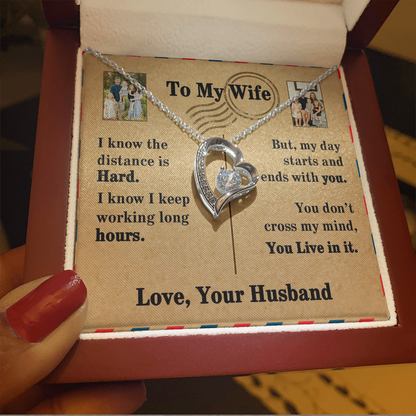 To My Wife Forever Love Necklace With 2 Photos