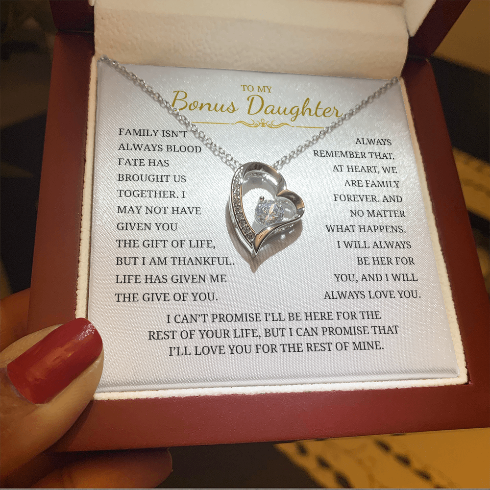 To My Bonus Daughter  Forever Love Necklace