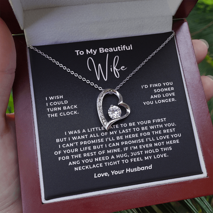 To My Beautiful Wife Interlocking Hearts Necklace