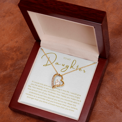 To My Daughter Interlocking Hearts Necklace
