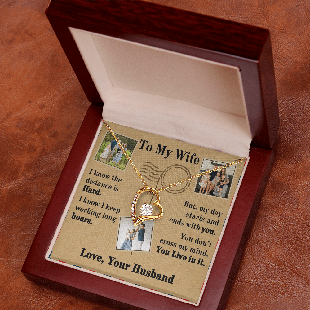 To My Wife Forever Love Necklace With 3 Photos