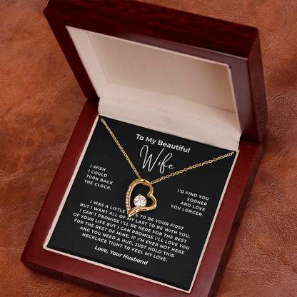 To My Beautiful Wife Interlocking Hearts Necklace