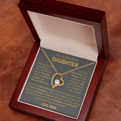 To My Beautiful Daughter  Forever Love Necklace