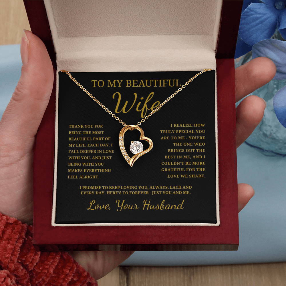 To My Beautiful Wife  Forever Love Necklace