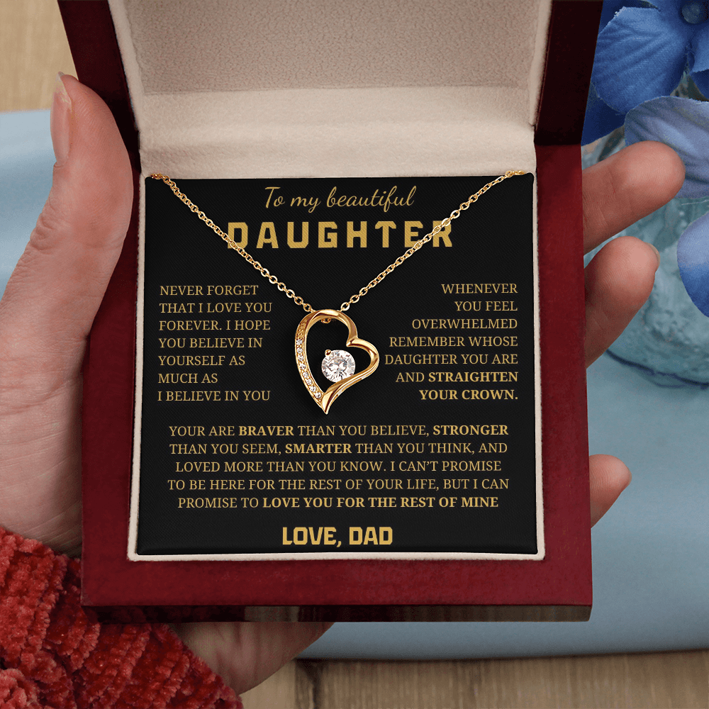 To My Beautiful Daughter  Forever Love Necklace