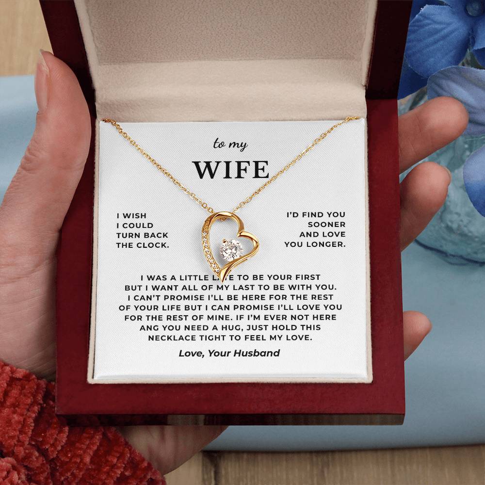 To My Wife Interlocking Hearts Necklace