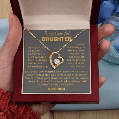 To My Beautiful Daughter  Forever Love Necklace