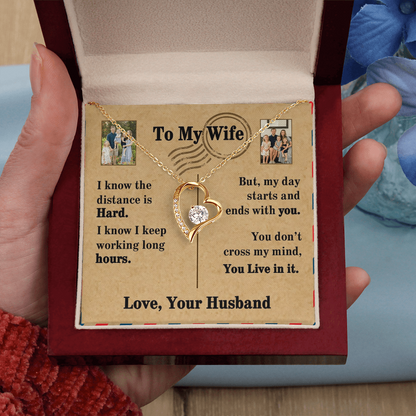To My Wife Forever Love Necklace With 2 Photos