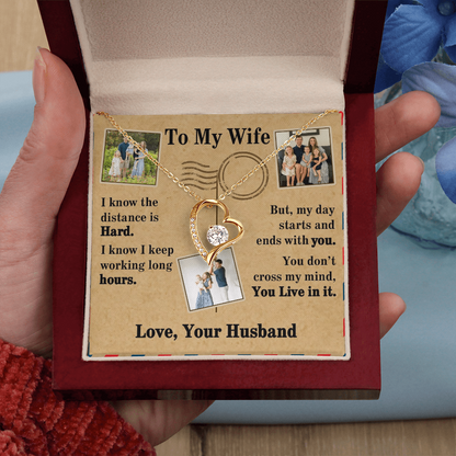 To My Wife Forever Love Necklace With 3 Photos