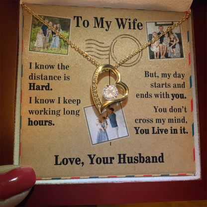 To My Wife Forever Love Necklace With 3 Photos