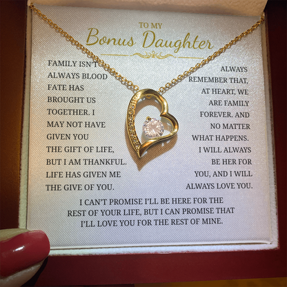 To My Bonus Daughter  Forever Love Necklace