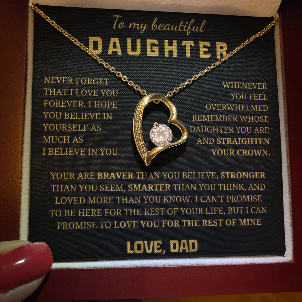 To My Beautiful Daughter  Forever Love Necklace