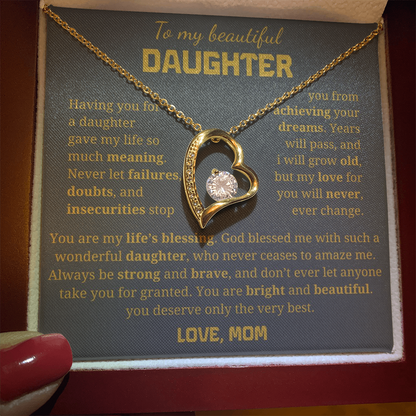 To My Beautiful Daughter  Forever Love Necklace