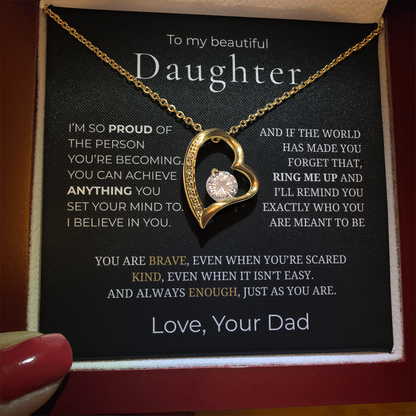 To My Daughter  Forever Love Necklace